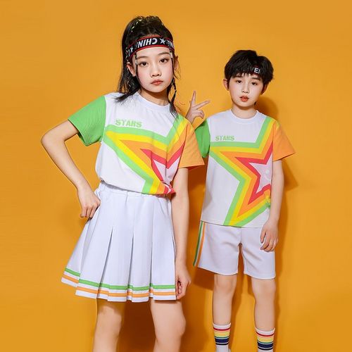 Summer cotton conditions matching and customized badge school uniform children's first grade