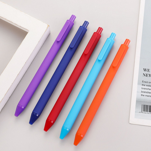 Custom Smooth Squishy Muji Personalized Low Moq Green Office Pump Metal Retractable Ink Gel Ballpoint Pen For Adults