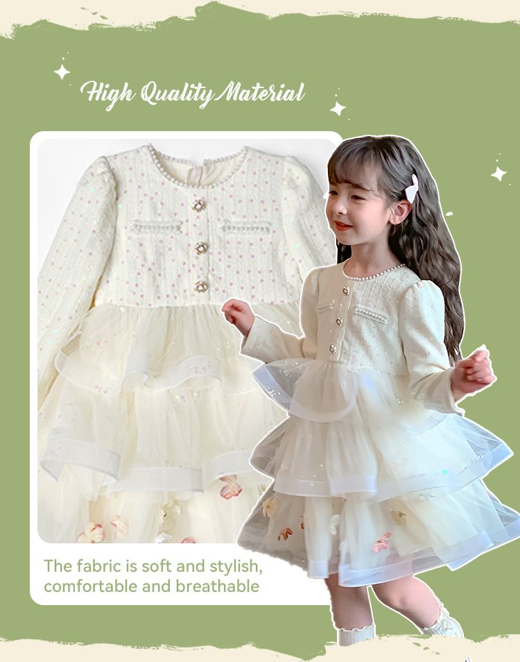 Girls formal dress kids wedding dress baby evening party stage princess dresses