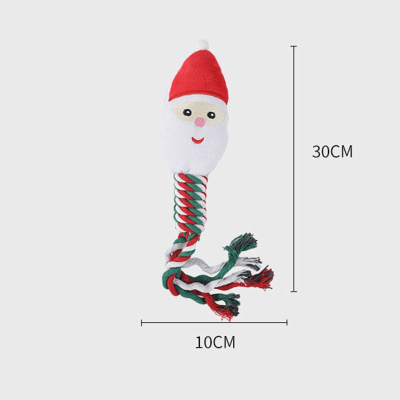 Christmas Wholesale Customization Pet Toy Teething Durable Chew Rope Santa Claus