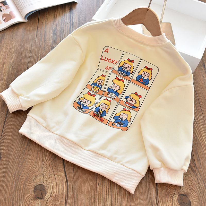 Kids' Cute Graphic Sweatshirts - Cozy Cotton Pullover Tops for Girls & Boys - Bear, Bunny, Duck Prints - Autumn/Winter Wear