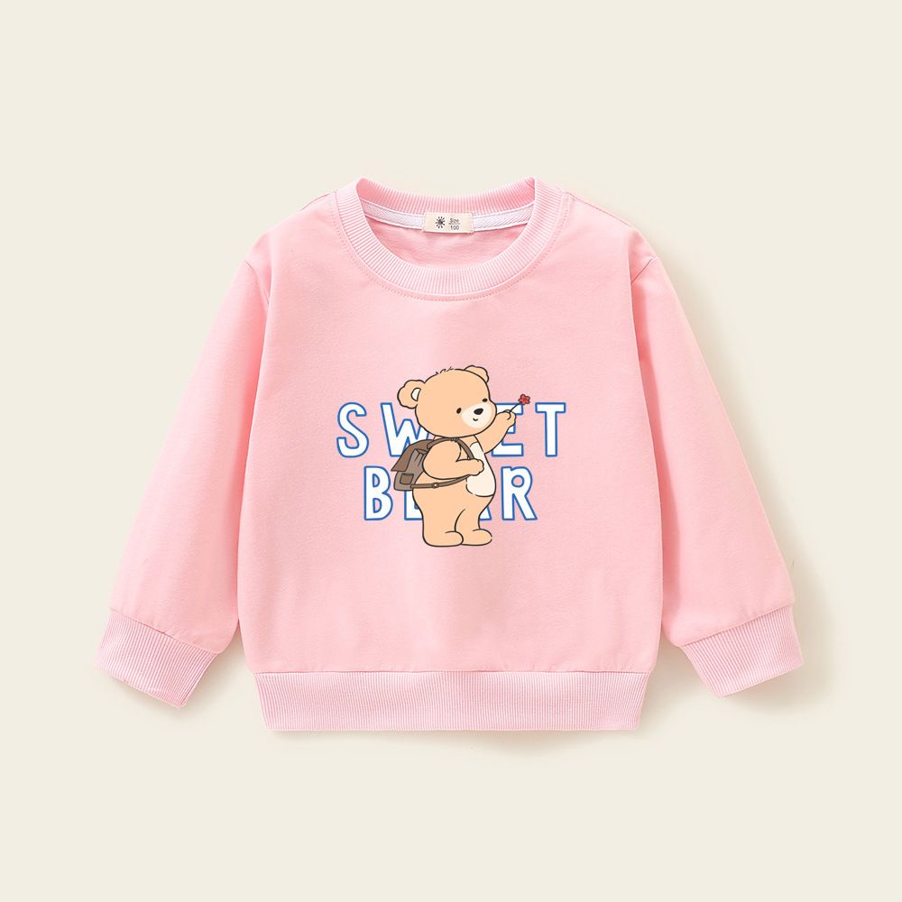 Kids' Cartoon Print Sweatshirts - Cute Animal Graphics, Cozy Pullover Tops for Boys & Girls - Spring/Fall Casual Wear