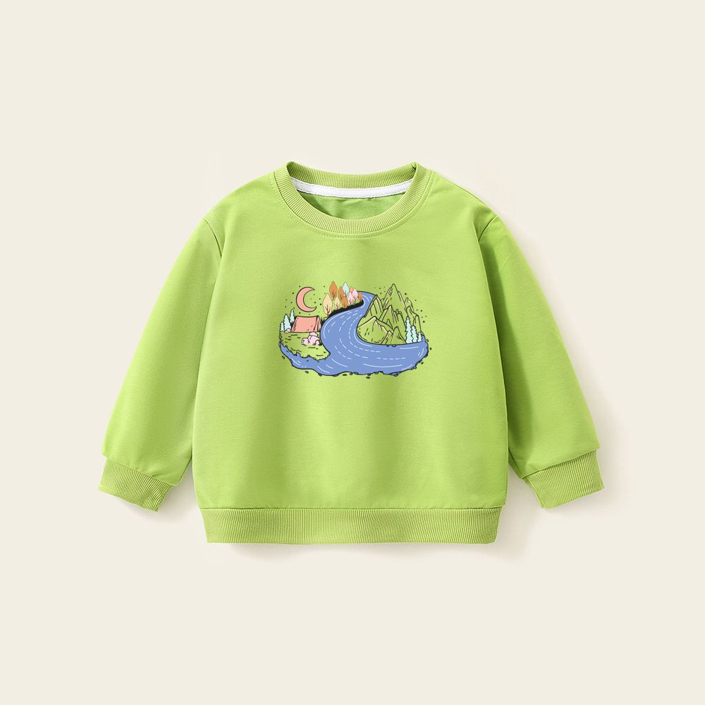 Kids' Cartoon Print Sweatshirts - Cute Animal Graphics, Cozy Pullover Tops for Boys & Girls - Spring/Fall Casual Wear