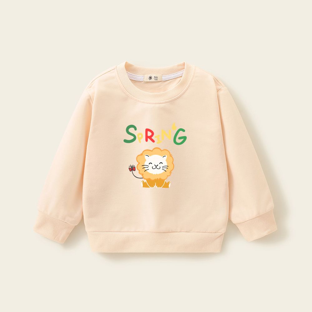 Kids' Cartoon Print Sweatshirts - Cute Animal Graphics, Cozy Pullover Tops for Boys & Girls - Spring/Fall Casual Wear