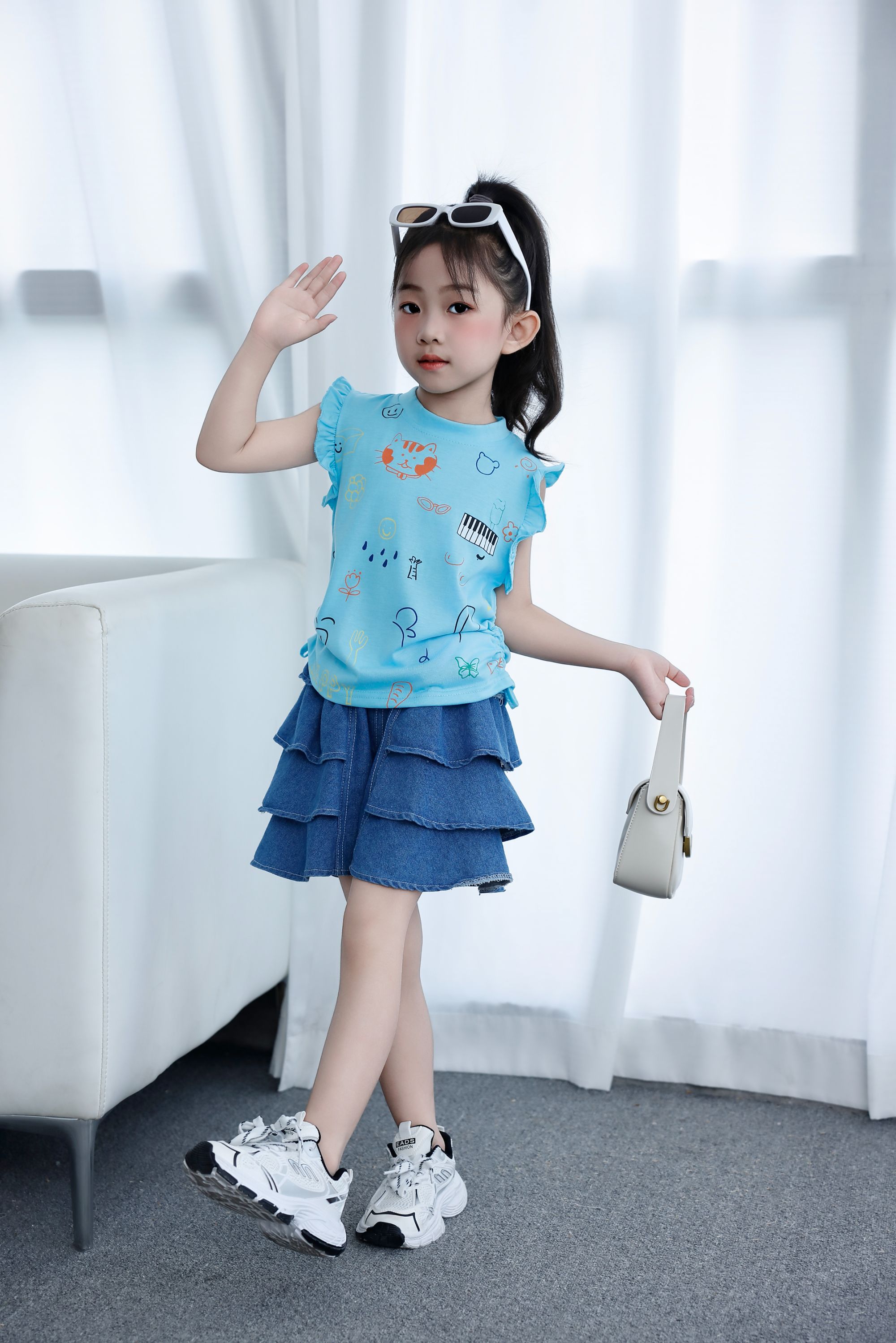 Children's Clothing New Fashion Summer Girl Kids Clothing Set 4