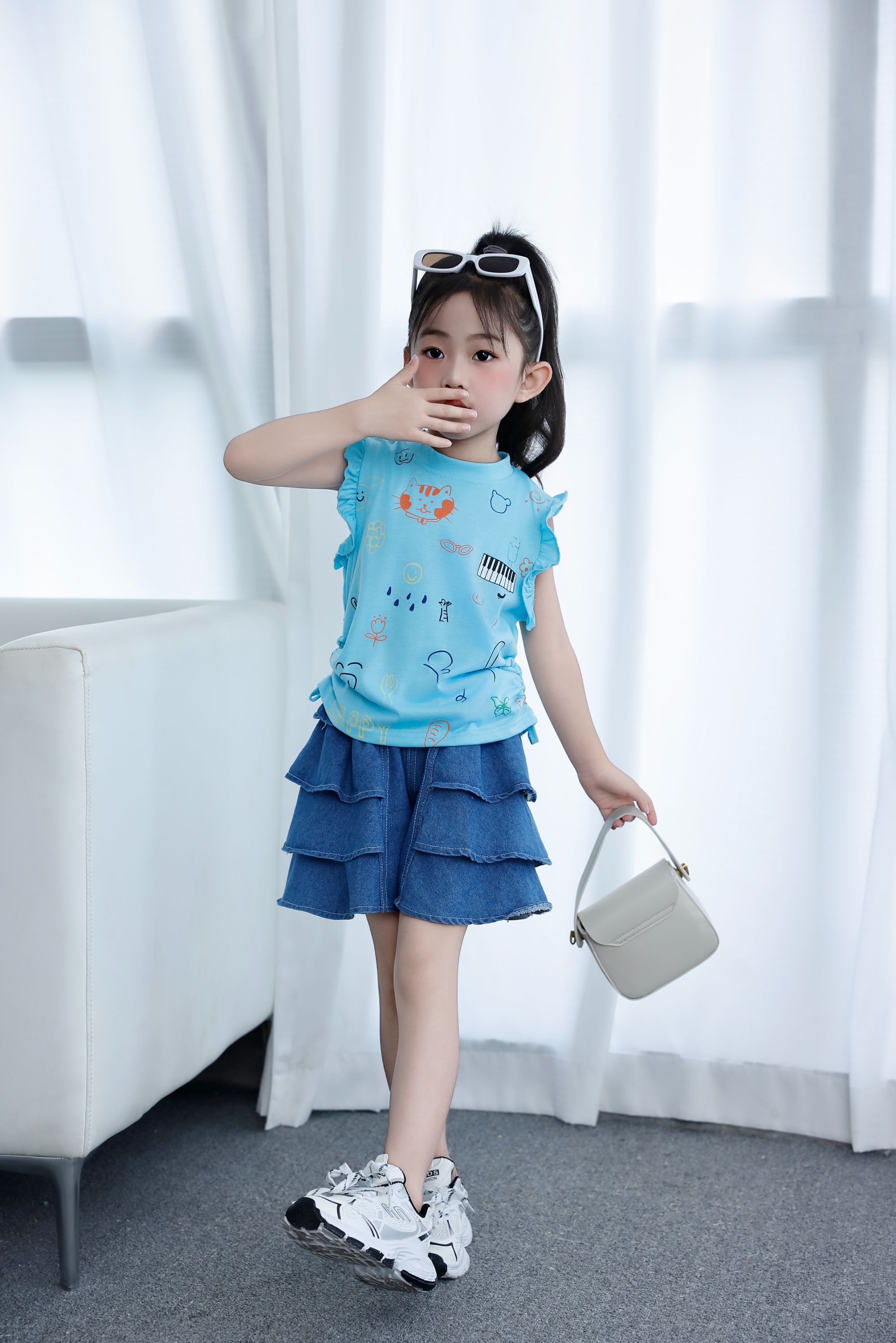 Children's Clothing New Fashion Summer Girl Kids Clothing Set 4