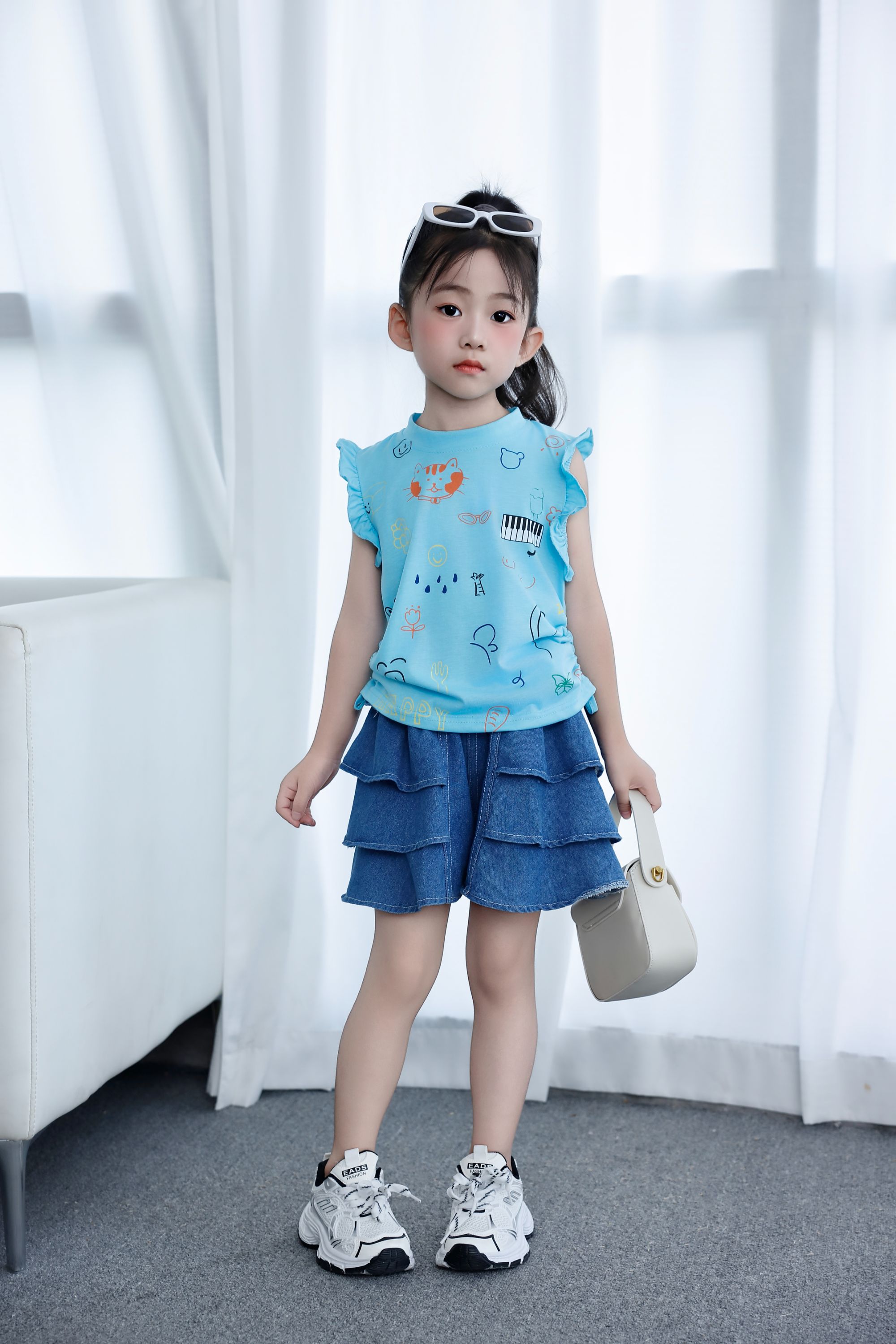 Children's Clothing New Fashion Summer Girl Kids Clothing Set 4