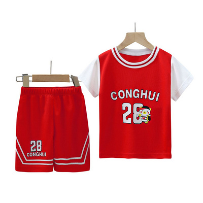 New Baby & Kids Casual Clothing Set-Pure Cotton Short-Sleeved T-Shirt & Shorts Summer Basketball clothes. Sports clothes