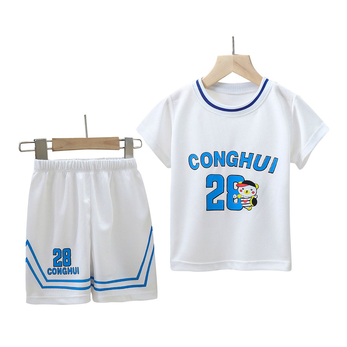 New Baby & Kids Casual Clothing Set-Pure Cotton Short-Sleeved T-Shirt & Shorts Summer Basketball clothes. Sports clothes