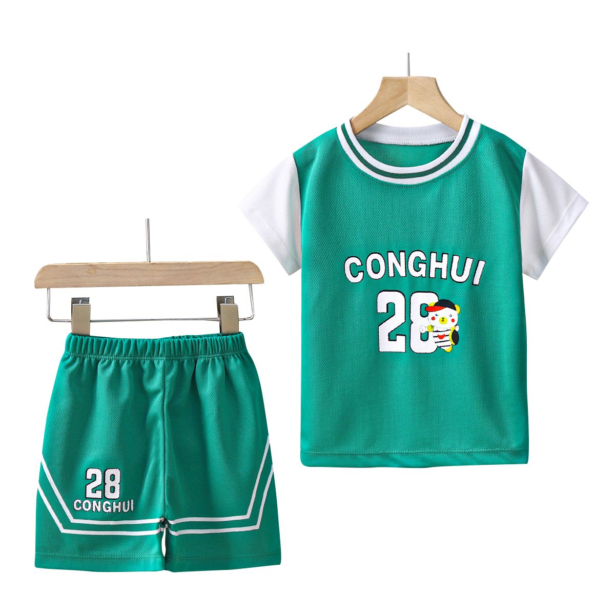 New Baby & Kids Casual Clothing Set-Pure Cotton Short-Sleeved T-Shirt & Shorts Summer Basketball clothes. Sports clothes