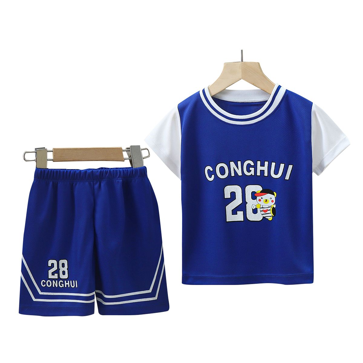 New Baby & Kids Casual Clothing Set-Pure Cotton Short-Sleeved T-Shirt & Shorts Summer Basketball clothes. Sports clothes