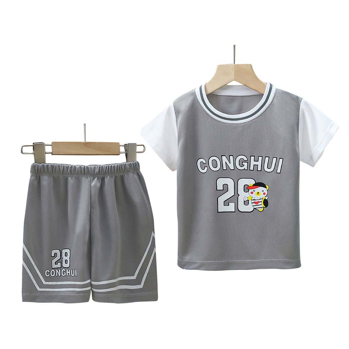 New Baby & Kids Casual Clothing Set-Pure Cotton Short-Sleeved T-Shirt & Shorts Summer Basketball clothes. Sports clothes