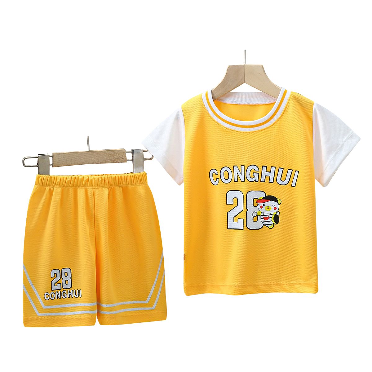 New Baby & Kids Casual Clothing Set-Pure Cotton Short-Sleeved T-Shirt & Shorts Summer Basketball clothes. Sports clothes