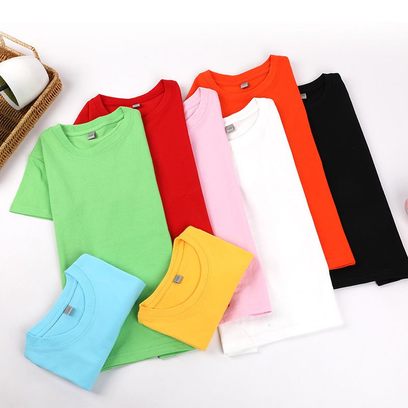 Unisex Kids' Basic Cotton T-Shirts - Summer Short Sleeve Plain Tees for Boys and Girls, Assorted Colors