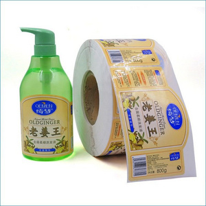 Customized Colorful PP Vinyl Printing Products Bottles Labels Cosmetic Shampoo Sticker Labels