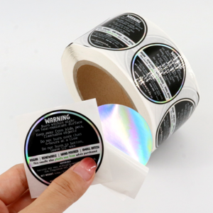 New Gold Foil Printing Waterproof Round Logo Packaging Label Custom Holographic Stickers