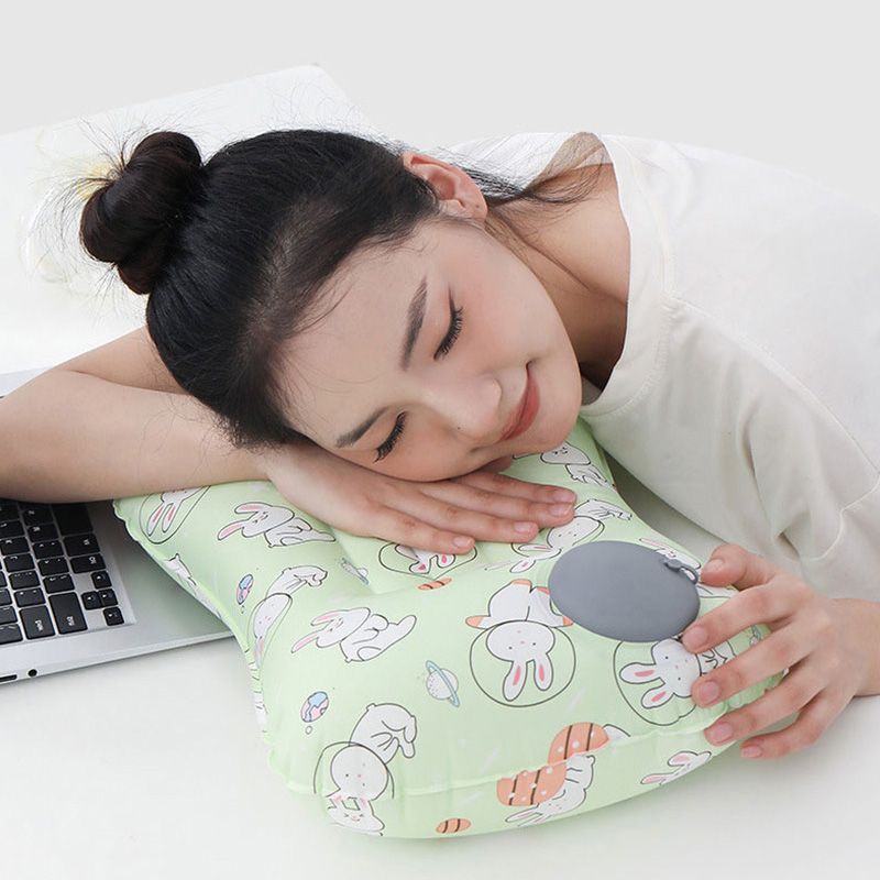 Custom Comfortable Cartoon Inflatable Lumbar Pillow for Office and Travel