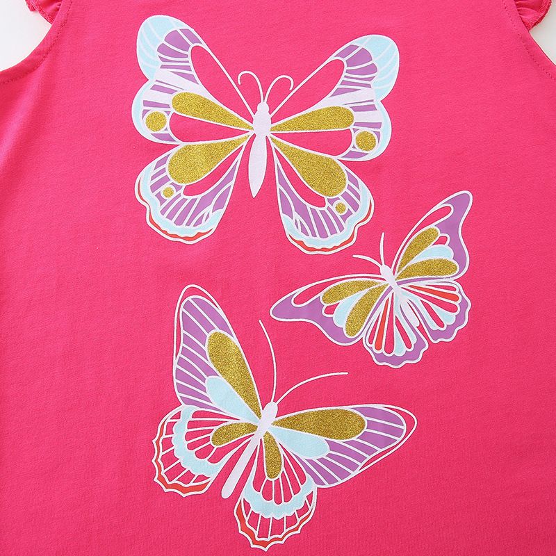 Girls' Summer Butterfly Print Sleeveless Top and Shorts Set - Toddler Kids' Lightweight Outfit for Playtime