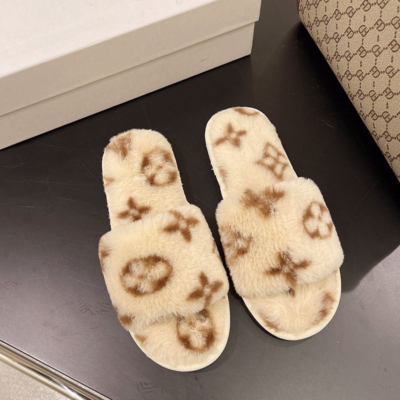 Practical Hot Sale customizable sliders fashion slippers for women plush furry indoor slippers 2024 With fast shipments