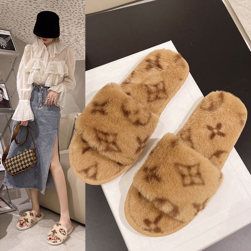 Practical Hot Sale customizable sliders fashion slippers for women plush furry indoor slippers 2024 With fast shipments