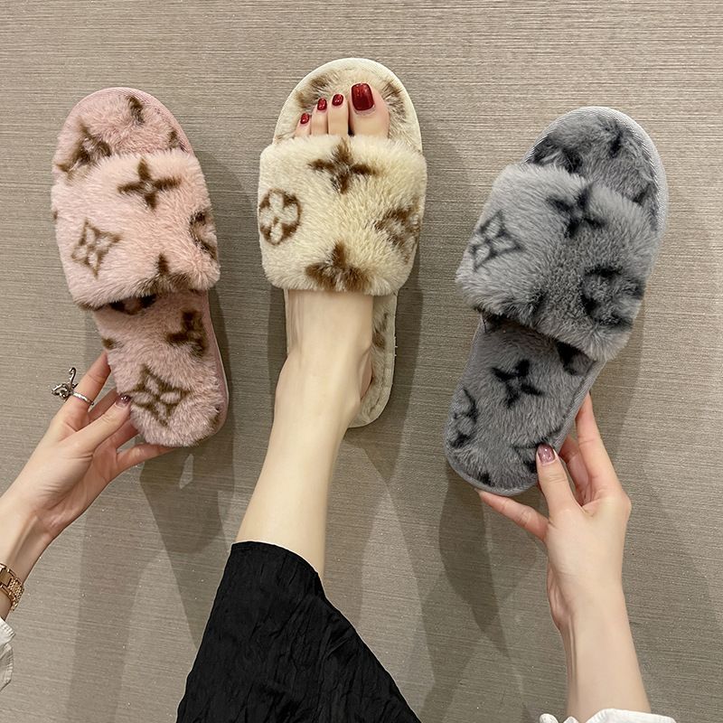 Practical Hot Sale customizable sliders fashion slippers for women plush furry indoor slippers 2024 With fast shipments