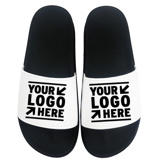 Customize LOGO PVC Plain Slide Sandal Black EVA Mens Sandal Custom Logo Slide Custom Slippers