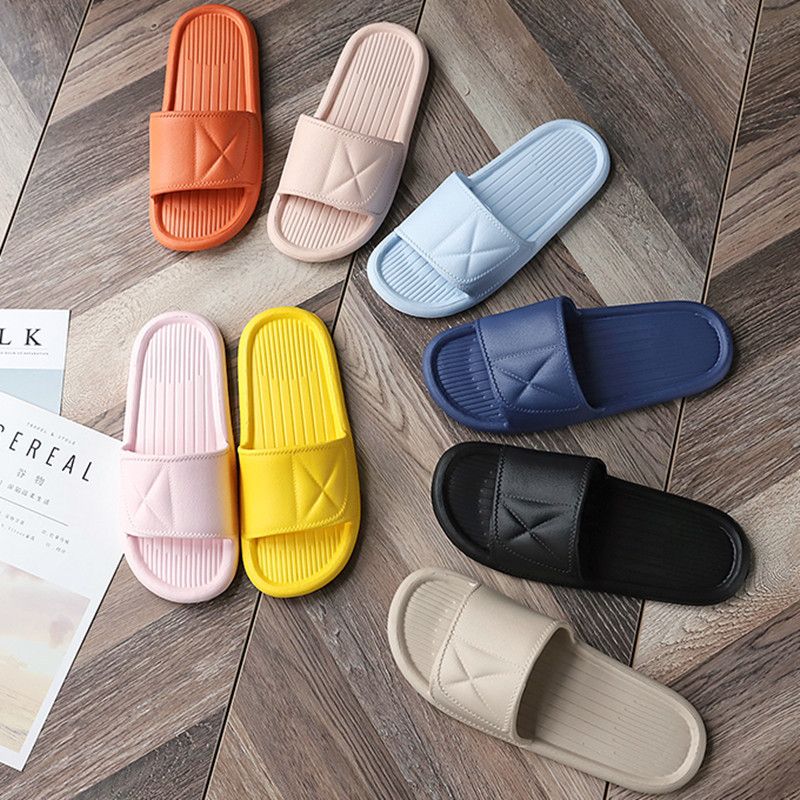 Cheap Pure Color Waterproof Bathroom Sandals Unisex Indoor Soft Flat Eva Breathable Summer Slides Slippers