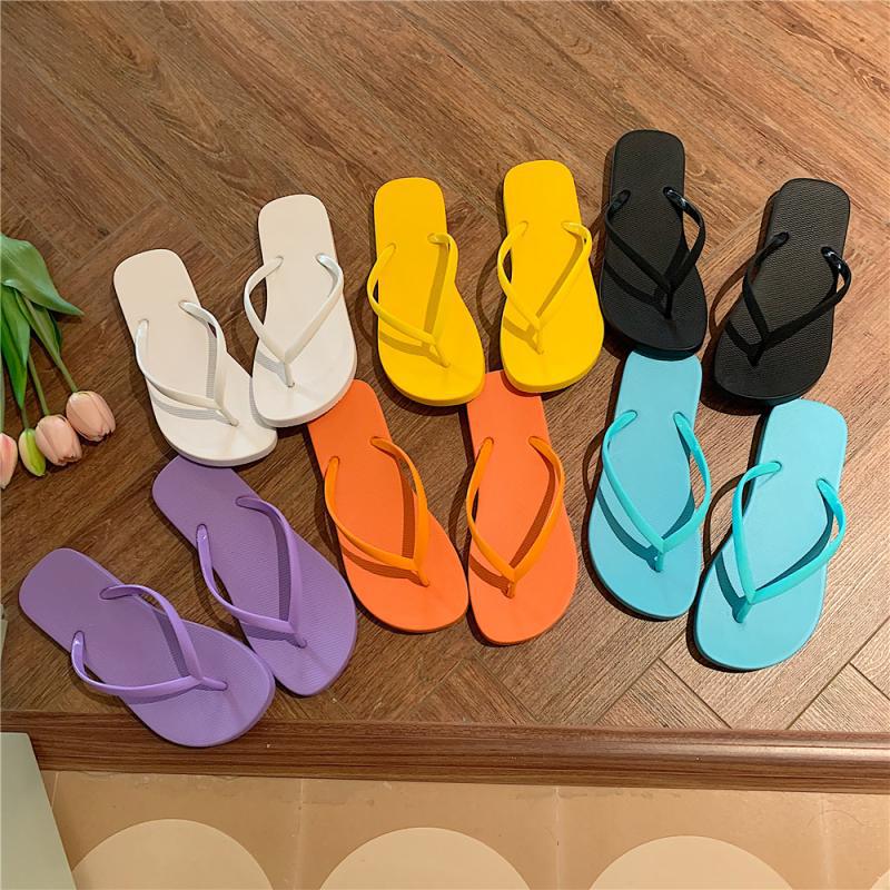 Custom Beach Bedroom Anti-slip Slippers Personalized Logo PVC Flip Flops For Bathroom