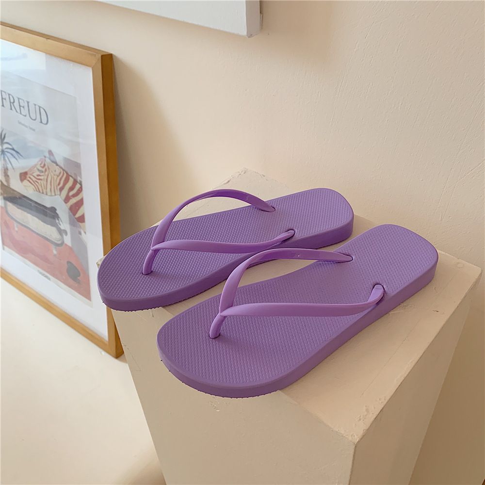 Custom Beach Bedroom Anti-slip Slippers Personalized Logo PVC Flip Flops For Bathroom