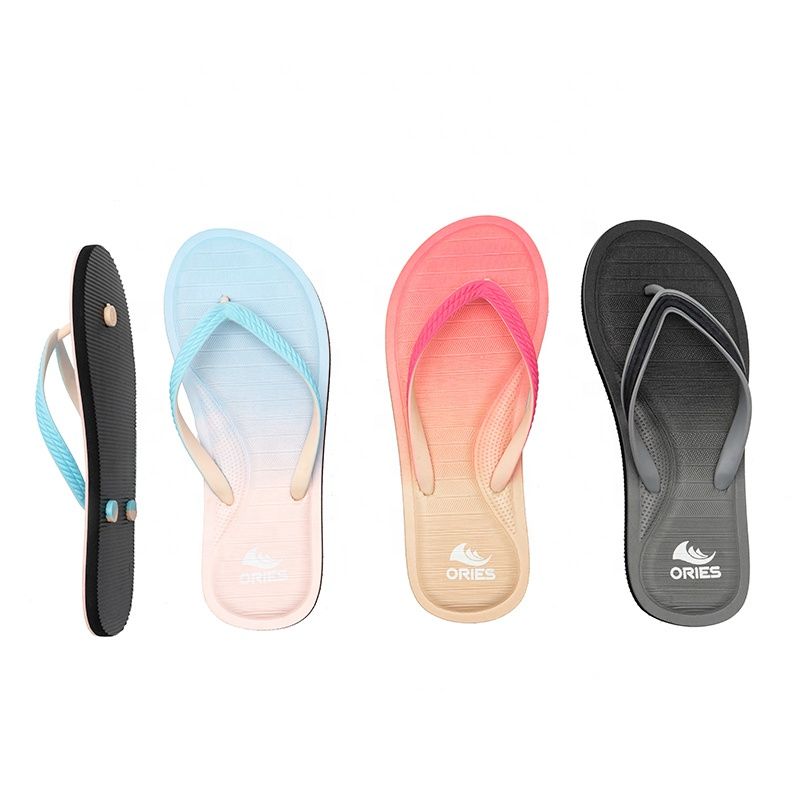 2024 new fashion gradient women flip flops custom eva flip flop outdoor chanclas