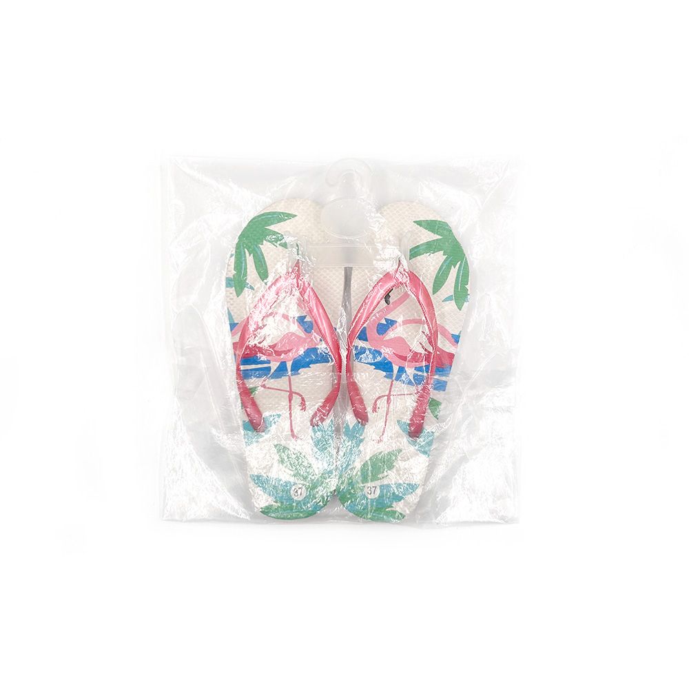 Wholesale summer pool beach outdoor high quality lady's slippers flamingo print pattern flip flops