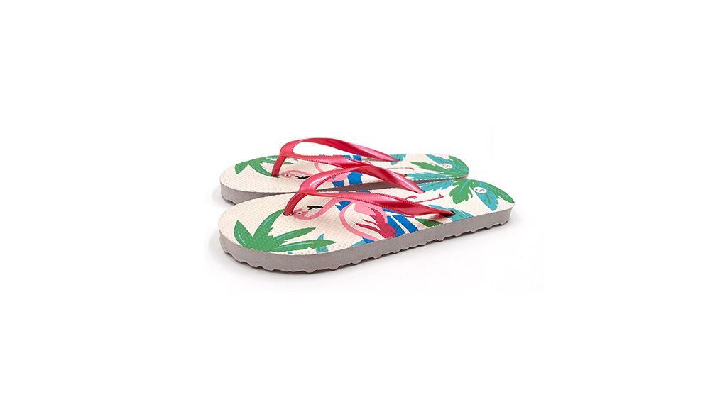 Wholesale summer pool beach outdoor high quality lady's slippers flamingo print pattern flip flops