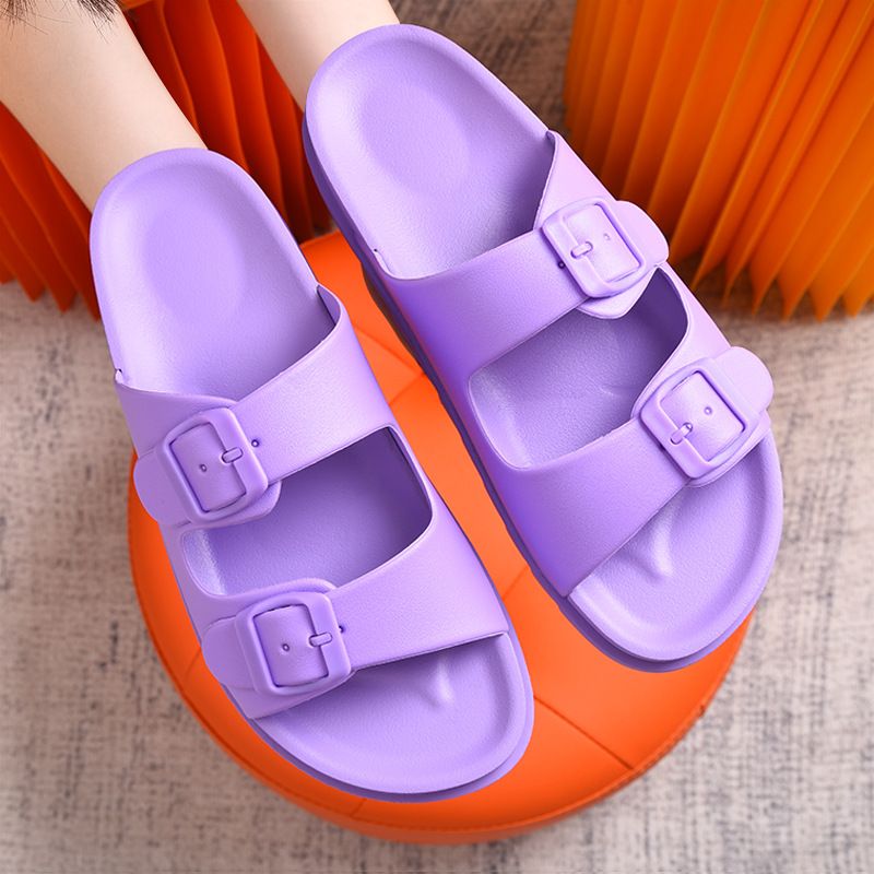 Wholesale flip flops Unisex platform slides slippers Double-buckle Adjustable Strap Size Pillow Slippers