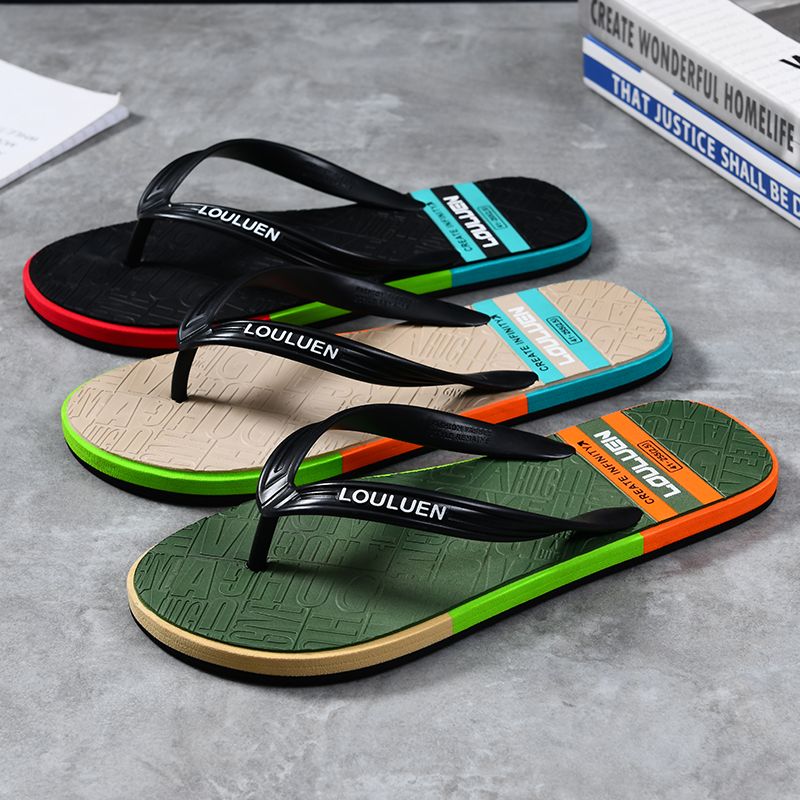 High quality flip flops sandals Fashion Indoor Outdoor slippers Beach two color rubber slippers