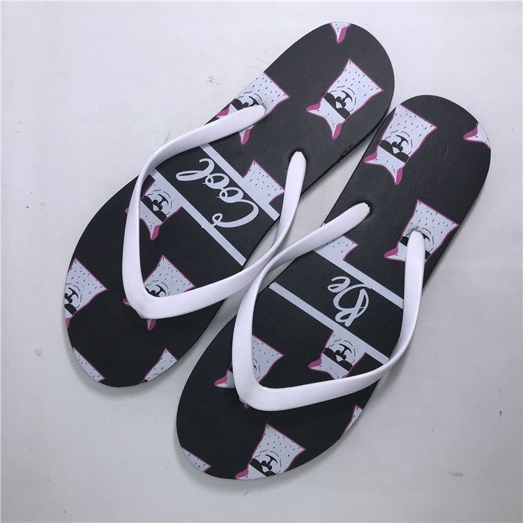 Custom Logo flower Sandals Women Shoes Summer Beach Slippers Rubber Flipflops Casual Flip Flops for Womens