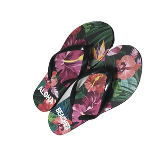 Custom Logo flower Sandals Women Shoes Summer Beach Slippers Rubber Flipflops Casual Flip Flops for Womens