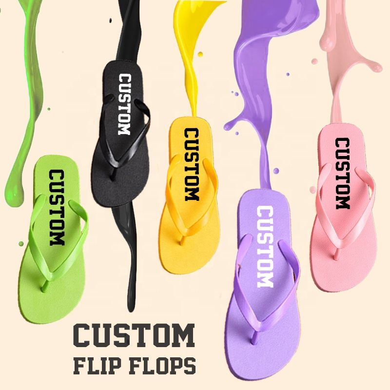 OEM Customized Beach Flip-flops Pvc Printed Logo Flipflops Slippers Comfortable EVA Custom Logo Women Flip Flops For Men