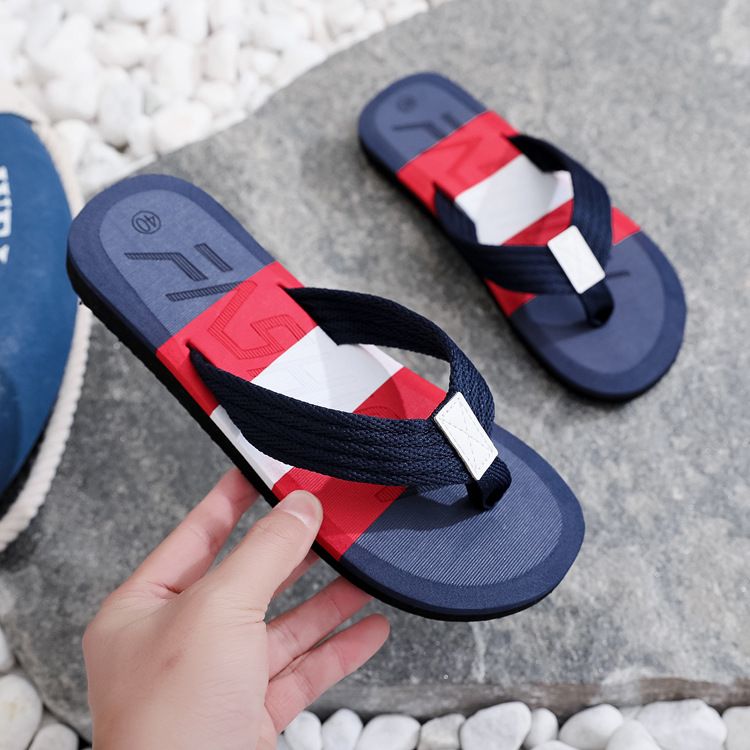 Factory direct supply summer new color matching trend men's sandals and slippers leisure indoor and outdoor beach flip-flops