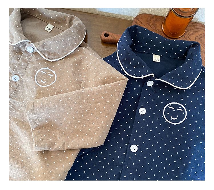 Children's sleepwear, girls' pure cotton brushed 2024 new spring and autumn boys' long sleeved set, children's home clothes