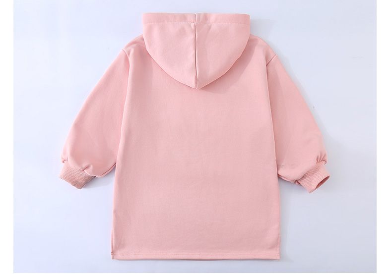 New girls' dress for spring and autumn, loose and stylish children's spring clothes, baby long hooded sweatshirt dress