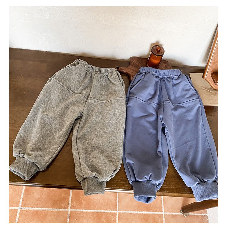 Children's sports pants, spring and autumn styles, men's and women's casual leg binding, threaded pants, sanitary pants