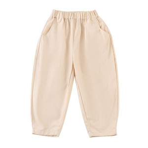 Children's sports pants, spring and autumn styles, men's and women's casual ankle tied threaded pants, sanitary pants