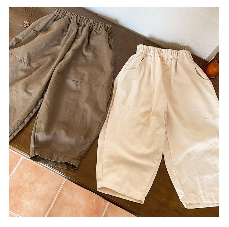 Children's sports pants, spring and autumn styles, men's and women's casual ankle tied threaded pants, sanitary pants