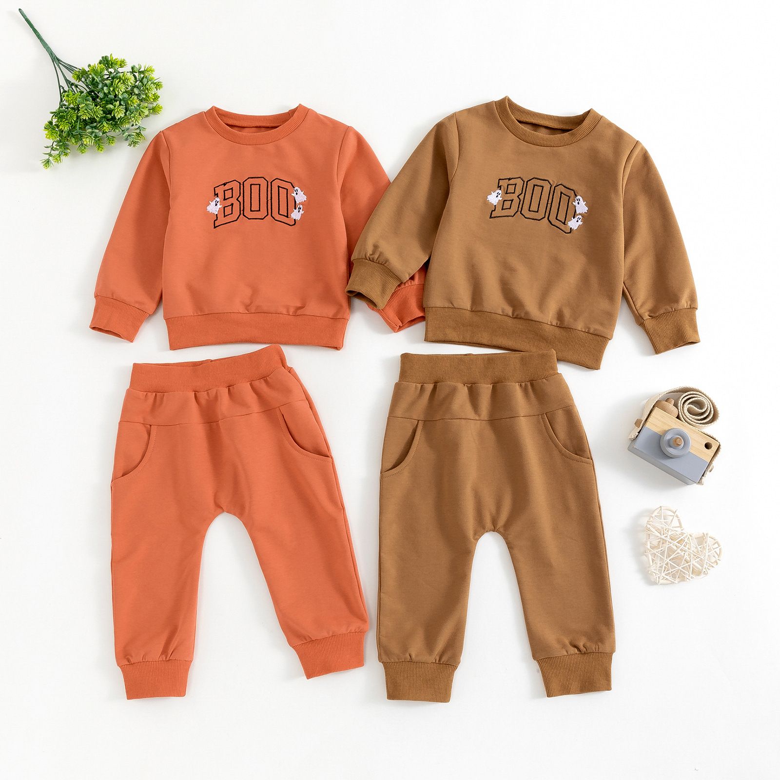 Toddler Fall Sweatshirt and Jogger Set - Cozy Long-Sleeve Halloween Outfit for Boys and Girls, Perfect for Autumn