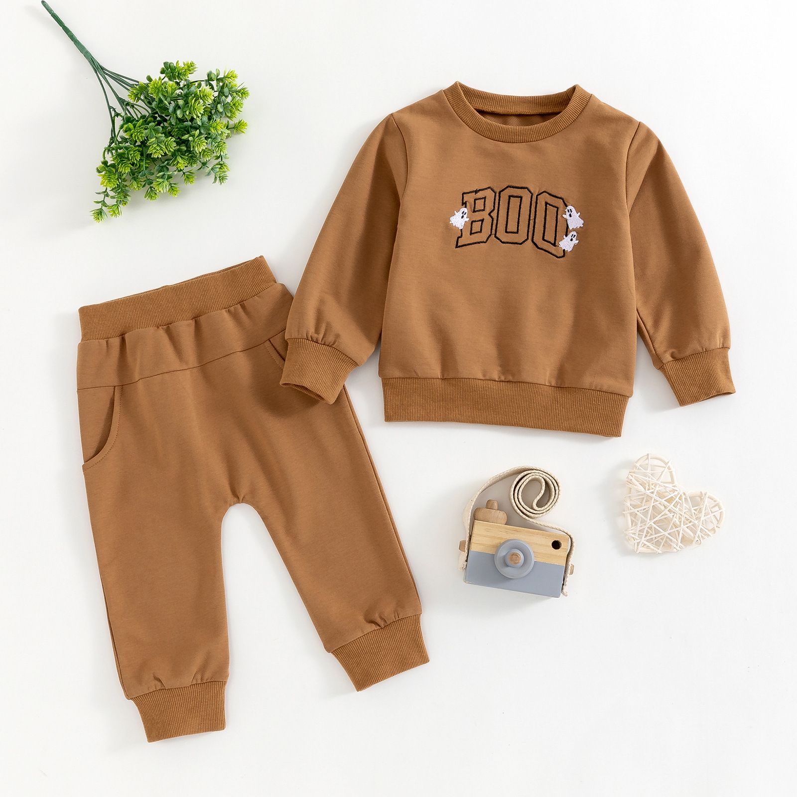 Toddler Fall Sweatshirt and Jogger Set - Cozy Long-Sleeve Halloween Outfit for Boys and Girls, Perfect for Autumn