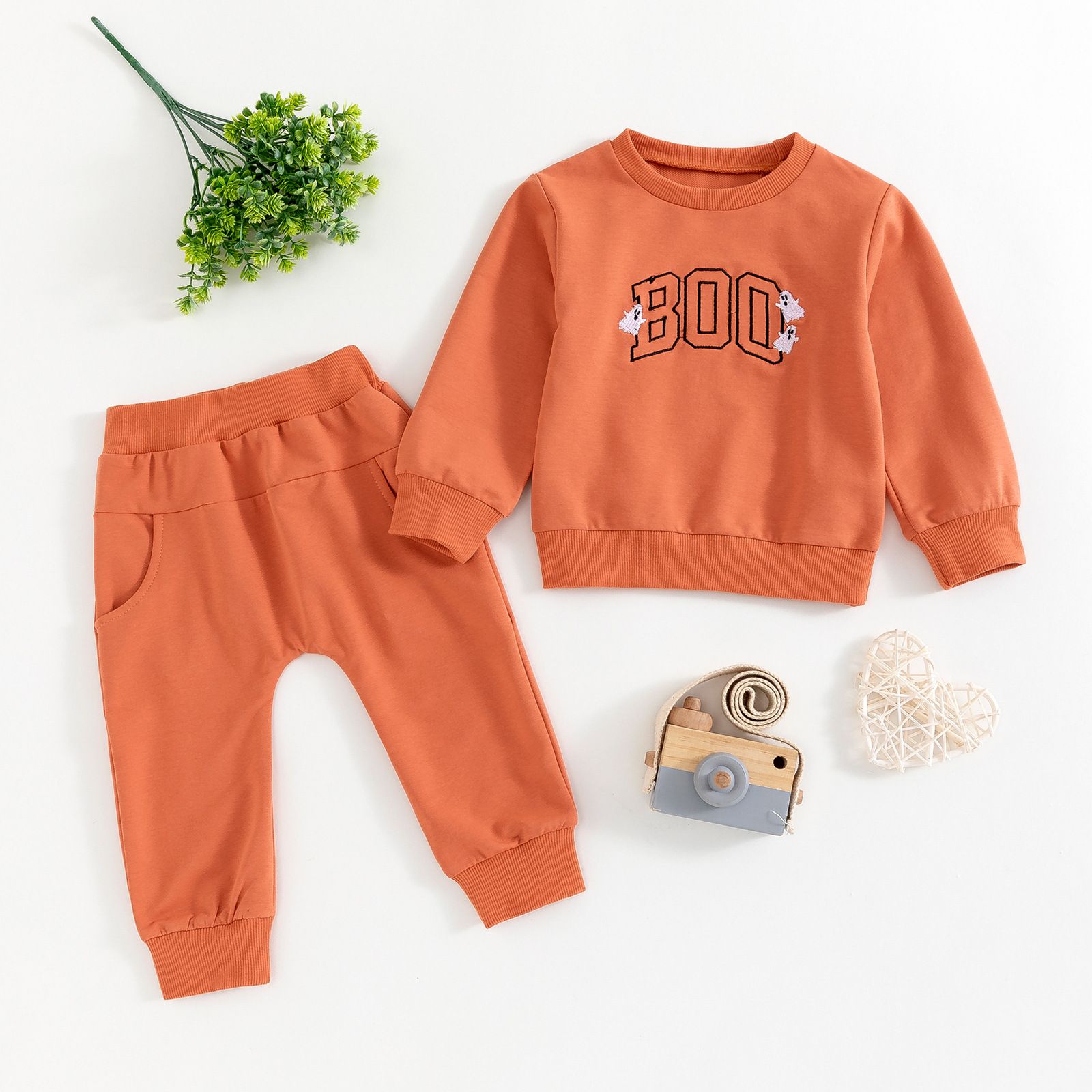 Toddler Fall Sweatshirt and Jogger Set - Cozy Long-Sleeve Halloween Outfit for Boys and Girls, Perfect for Autumn