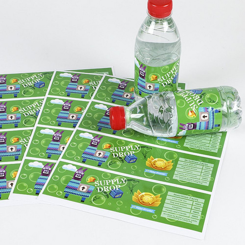 Custom Packaging PVC PET Self Adhesive Printing Clear Sticker Roll Waterproof Vinyl Drinking Water Bottle Label