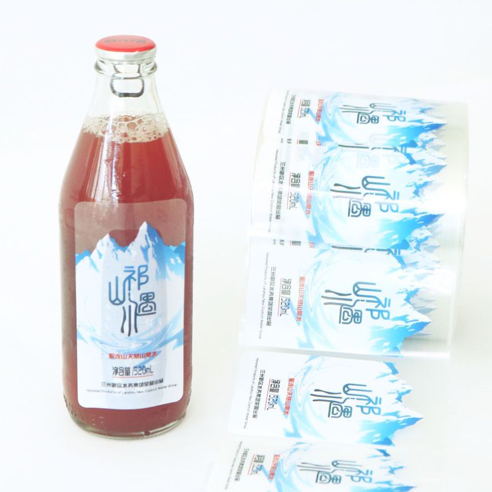 Custom Logo Print Waterproof PVC Packaging Bottle Adhesive Sticker For Mineral Water Plastic Bottle