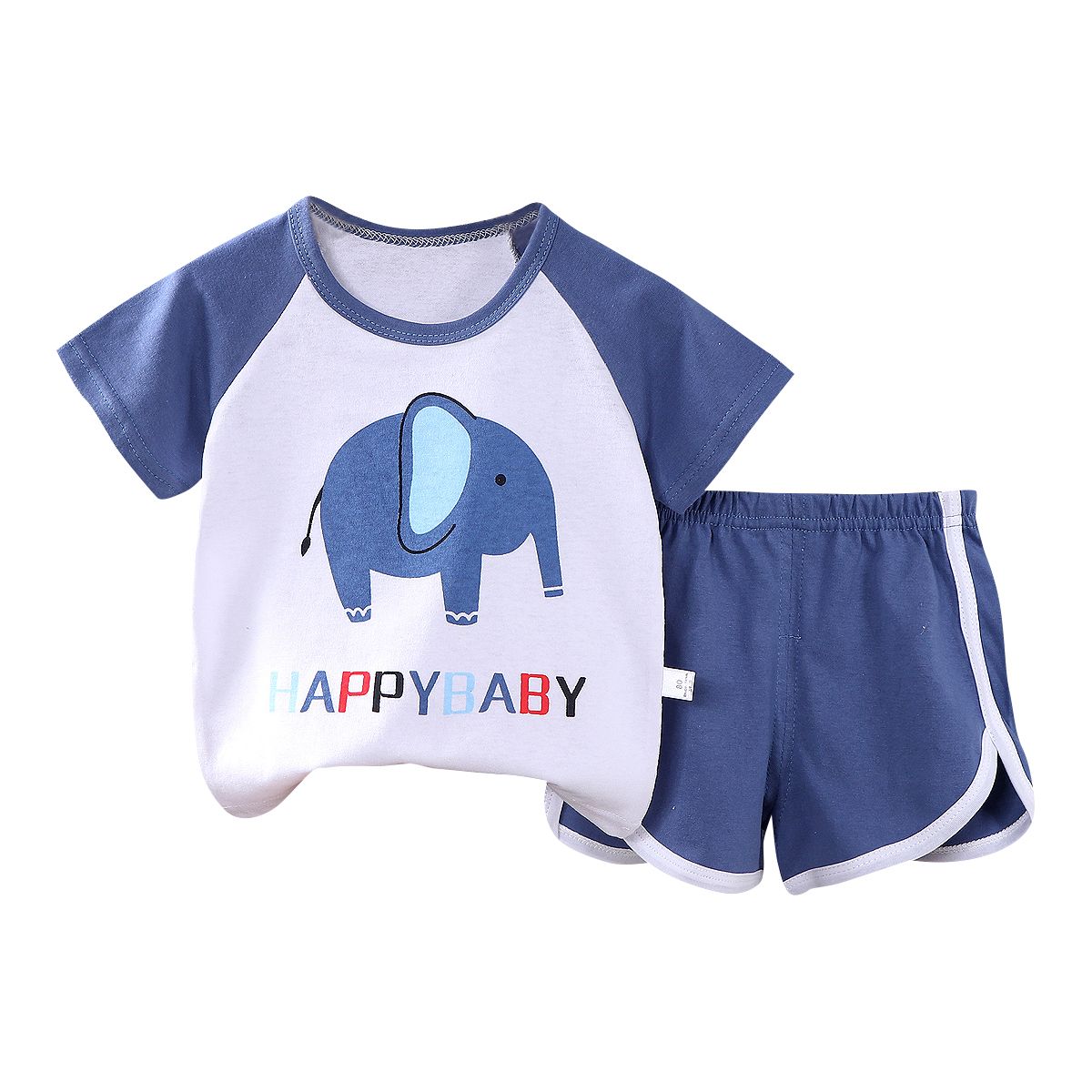 Boy's Summer Casual Clothing Set 100% Cotton Solid Fabric High Quality Kids Wear Newborns 9-Year-Olds Printed Logo Going Suit No