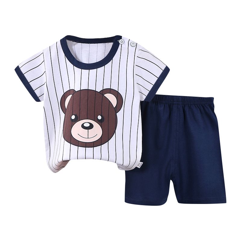 New Baby & Kids Casual Clothing Set-Pure Cotton Short-Sleeved T-Shirt & Shorts Summer Boys' Collection Wholesale